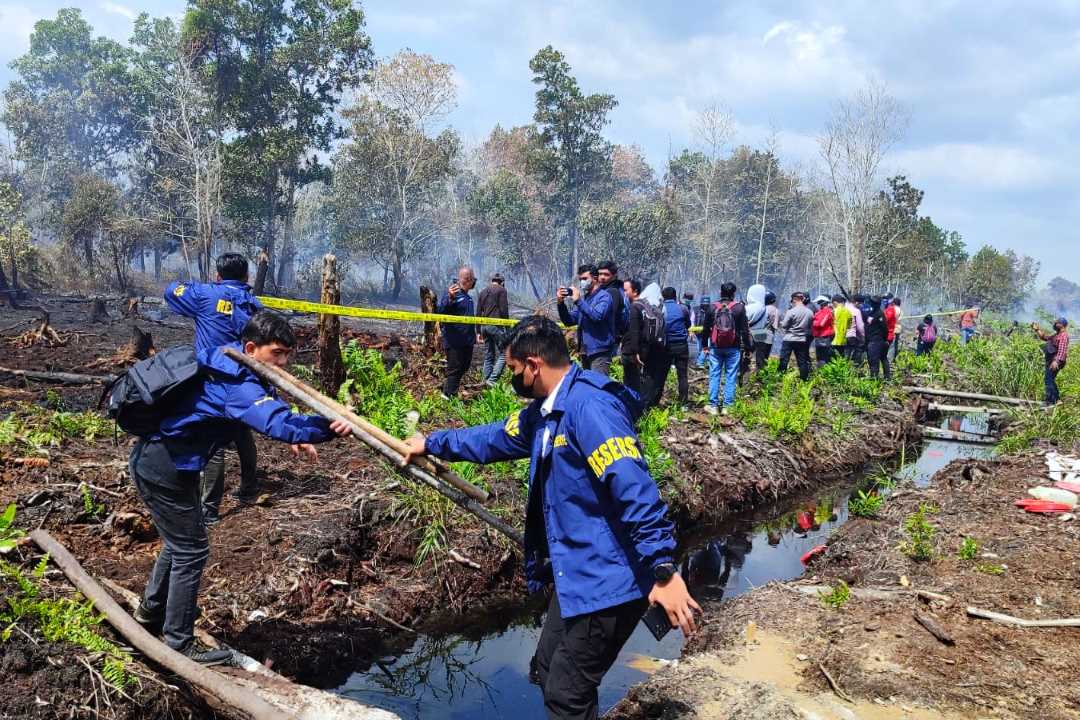 Polres Kubu Raya Segel 9 Hektare Lahan Karhutla di Desa Punggur Kecil