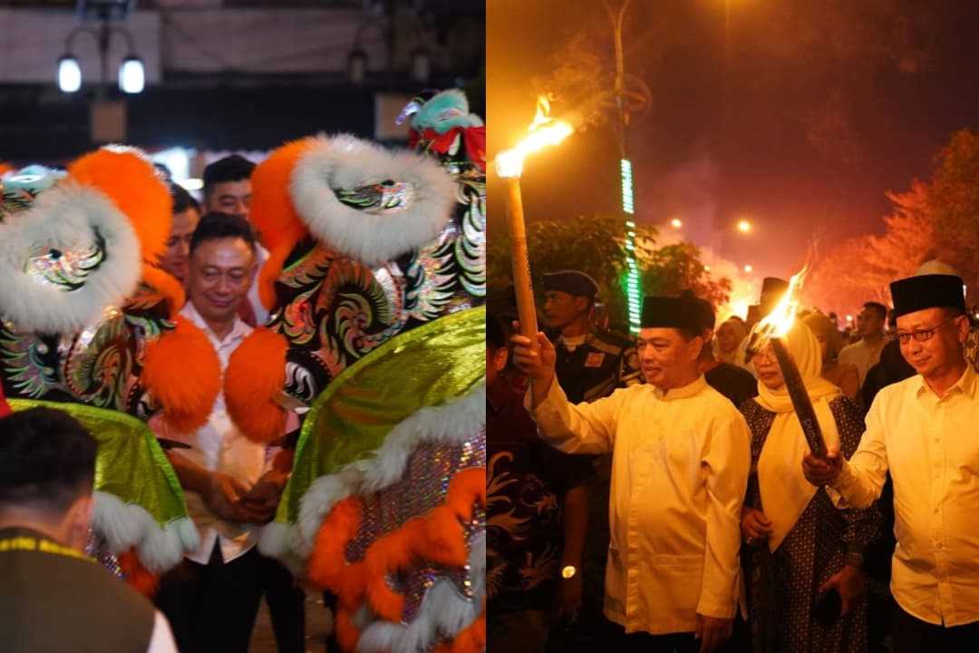 Satu Langit Dua Perayaan: Gempita Pawai Obor Ramadan dan Kembang Api Imlek di Pontianak