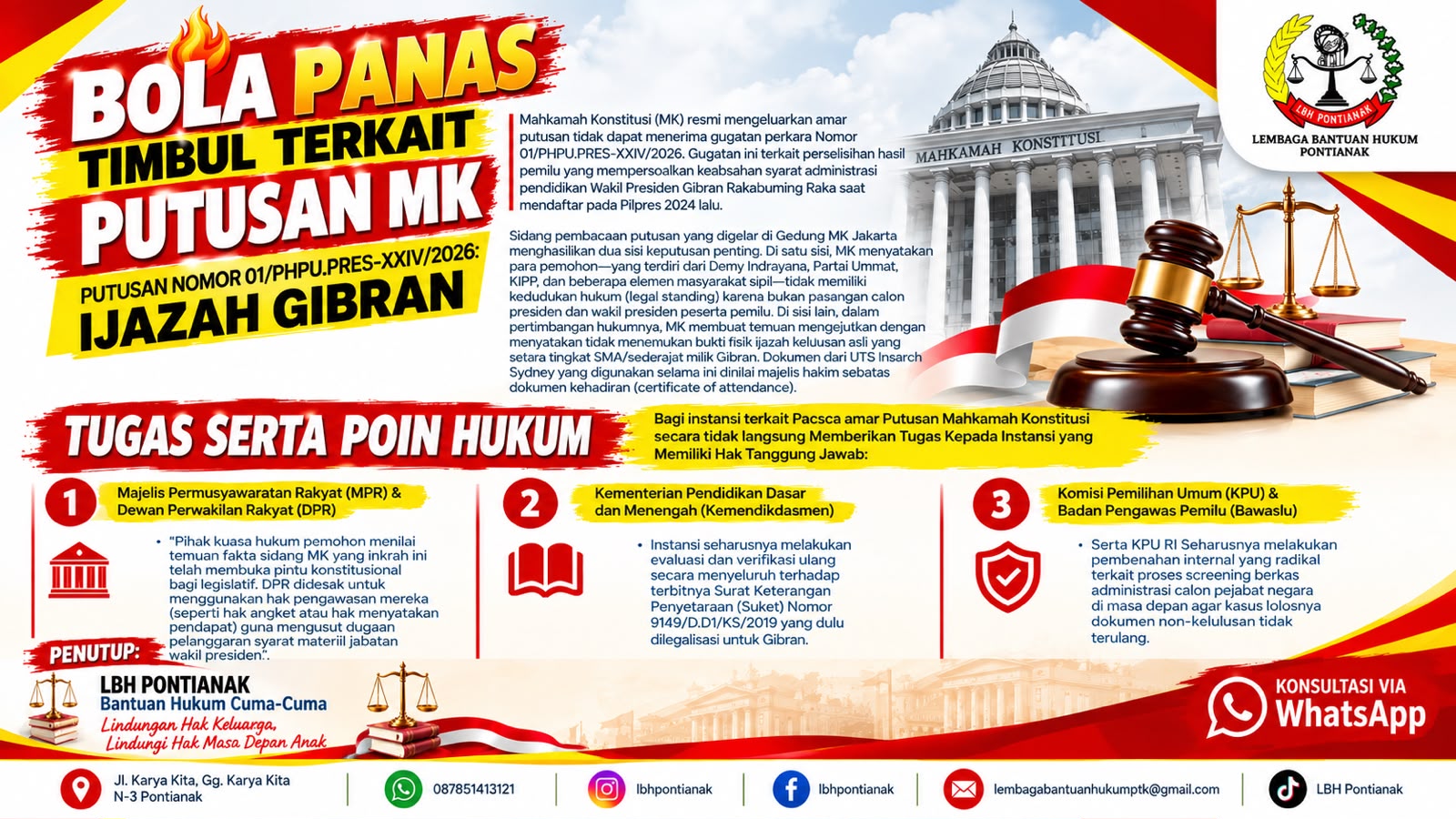Bola Panas Putusan MK: Soal Syarat Pendidikan Gibran